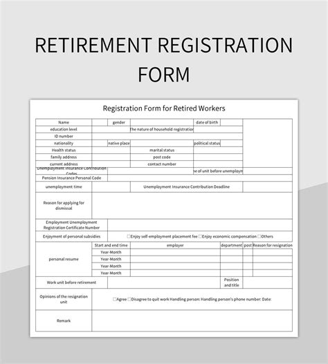 Retiree Registration.